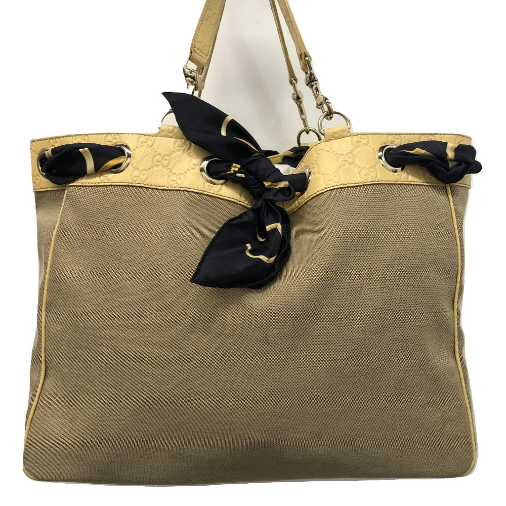 Gucci - Tan GG Canvas Large Positano Scarf Tote